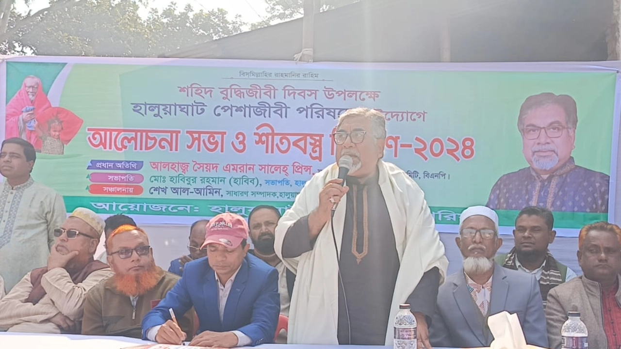 বক্তব্য রাখছেন সৈয়দ এমরান সালেহ প্রিন্স। ছবি : কালবেলা