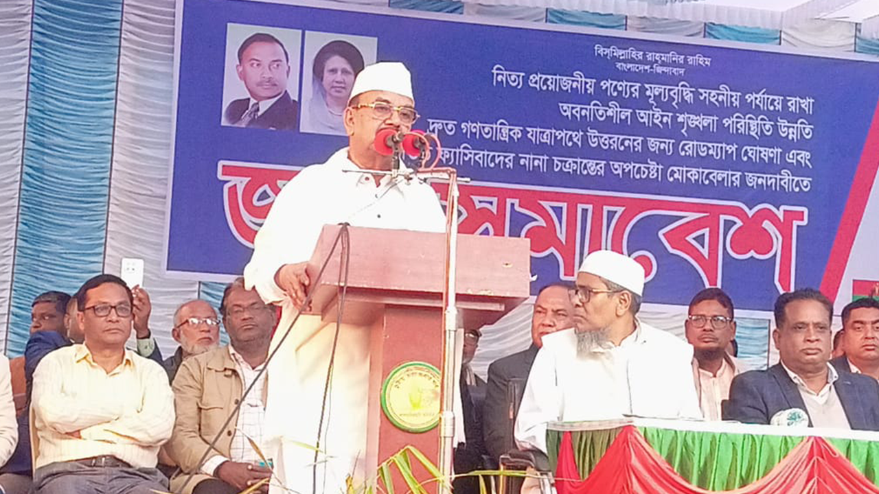 বক্তব্য রাখছেন বিএনপির স্থায়ী কমিটির সদস্য গয়েশ্বর চন্দ্র রায়। ছবি : কালবেলা