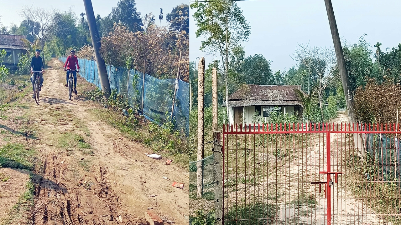 সরকারি রাস্তা উদ্ধার করে গেইট খুলে দিয়ে জনসাধারণের জন্য উন্মুক্ত করে দিয়েছে উপজেলা প্রশাসন। ছবি : কালবেলা